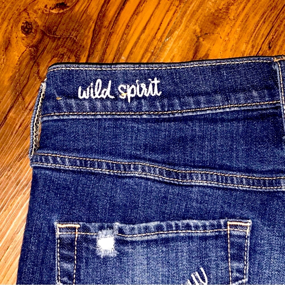 RARE Hollister Shorts SIZE 3 juniors Embroidered Dark Wash Denim Blue - Picture 10 of 11